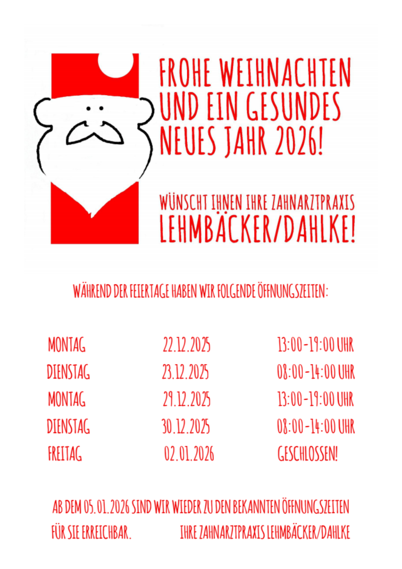 Frohe Weihnachten und ein gesundes Neues Jahr